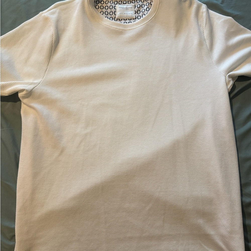Denim & Flower Cream Short Sleeve Tee